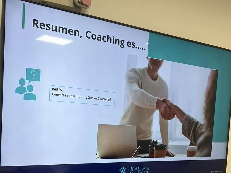 Coaching session in a training room